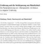 Buchbeitrag: »Ernährung und die Verkörperung von Männlichkeit. Die Marginalisierung von »Übergewicht« im Diskurs zu veganer Ernährung«