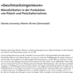 Zeitschriftenaufsatz: »’Geschmacksingenieure’: Männlichkeiten in der Produktion von Fleisch und Fleischalternativen«