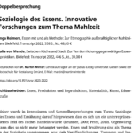 Rezension: »Soziologie des Essens. Innovative Forschungen zum Thema Mahlzeit«