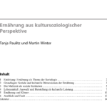 Handbuchbeitrag: »Ernährung aus kultursoziologischer Perspektive«