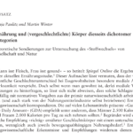 Zeitschriftenaufsatz: »Ernährung und (vergeschlechtlichte) Körper diesseits dichotomer Kategorien. Theoretische Sondierungen zur Untersuchung des ’Stoffwechsels’ von Gesellschaft und Natur«