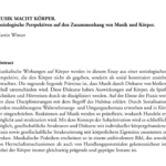 Buchbeitrag: »MUSIK MACHT KÖRPER. Soziologische Perspektiven auf den Zusammenhang von Musik und Körper«